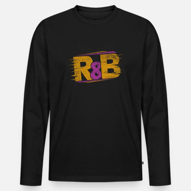R&B Musik - Männer Premium Bio Langarmshirt - Schwarz