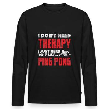 table tennis - Men's Premium Organic Long Sleeve Shirt - black - Front - Nico (187cm)