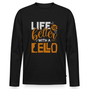 Cello - Männer Premium Bio Langarmshirt - Schwarz - Vorne - Nico (187cm)