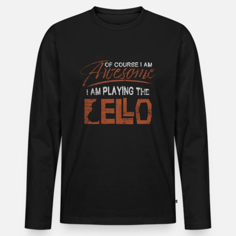 Cello - Männer Premium Bio Langarmshirt - Schwarz