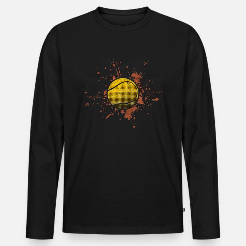 Tennis - Männer Premium Bio Langarmshirt - Schwarz