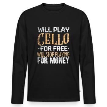 Cello - Männer Premium Bio Langarmshirt - Schwarz - Vorne - Nico (187cm)