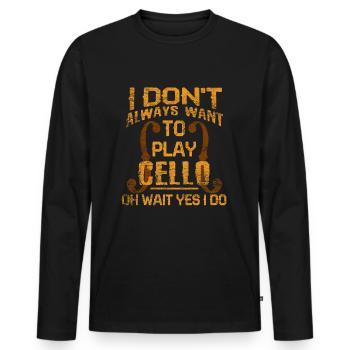 violoncelle - T-shirt manches longues Premium bio Homme - noir - Devant - Nico (187cm)