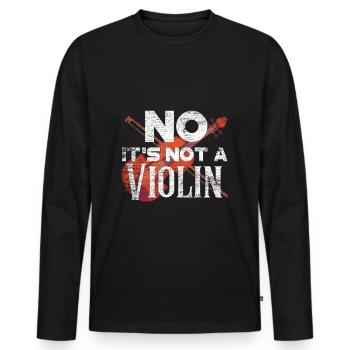 violoncelle - T-shirt manches longues Premium bio Homme - noir - Devant - Nico (187cm)