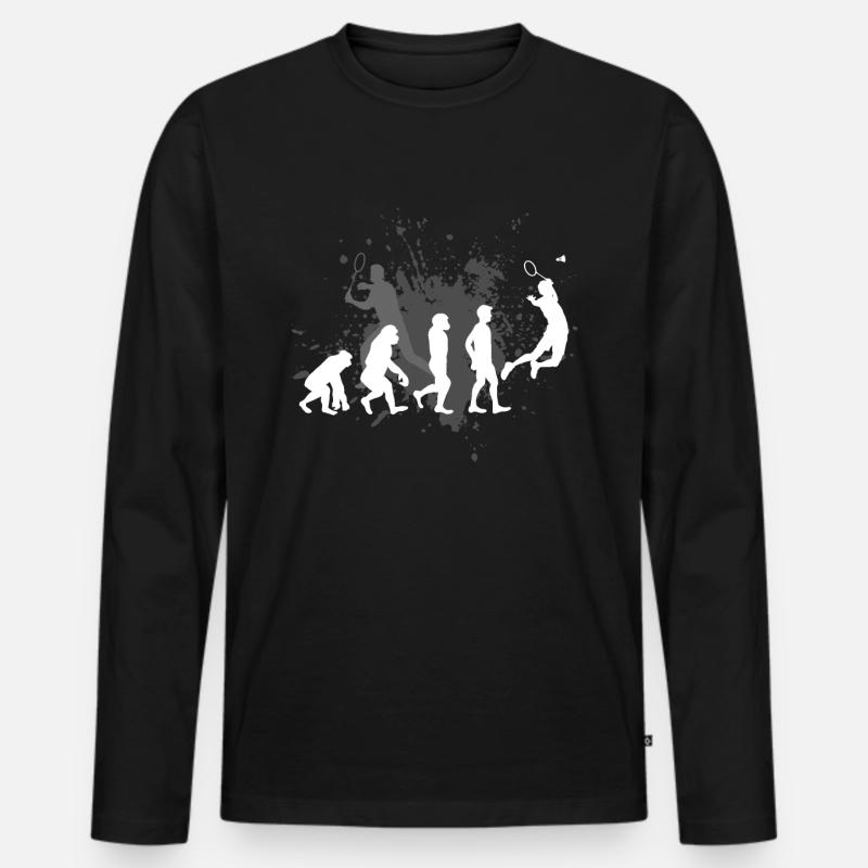 Badminton - Männer Premium Bio Langarmshirt - Schwarz