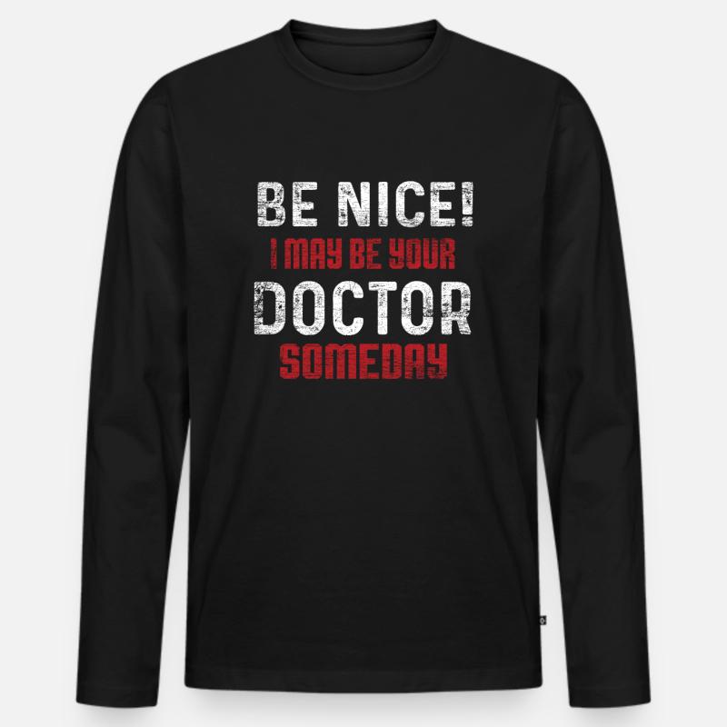 Ärztin - Männer Premium Bio Langarmshirt - Schwarz