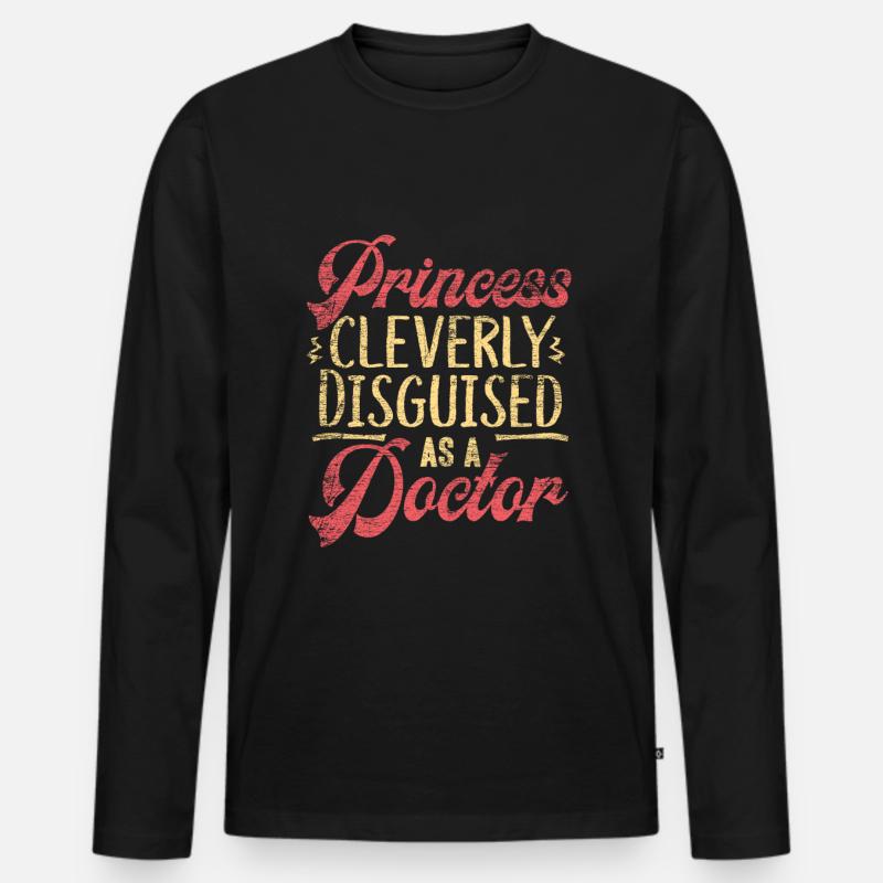 Ärztin - Männer Premium Bio Langarmshirt - Schwarz