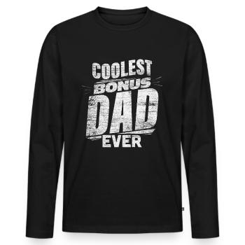 Stepfather bonus dad - Men's Premium Organic Long Sleeve Shirt - black - Front - Nico (187cm)
