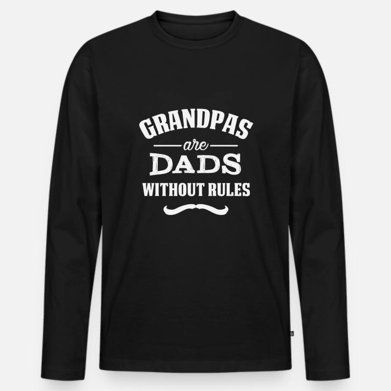 Opa - Männer Premium Bio Langarmshirt - Schwarz