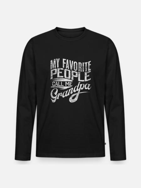 Grandpa - Men's Premium Organic Long Sleeve Shirt - black