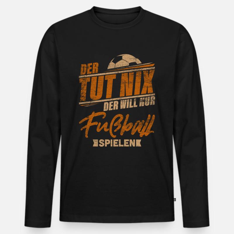 Fußball - Männer Premium Bio Langarmshirt - Schwarz