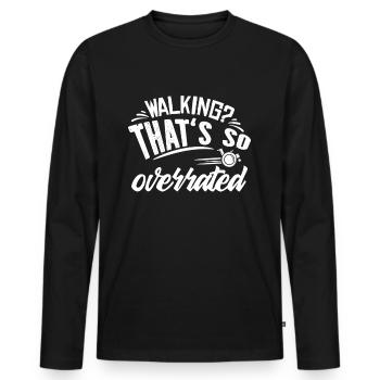Rollstuhl - Männer Premium Bio Langarmshirt - Schwarz - Vorne - Nico (187cm)