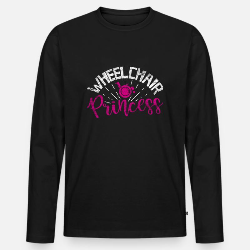 Rollstuhl Prinzessin Rolli - Männer Premium Bio Langarmshirt - Schwarz