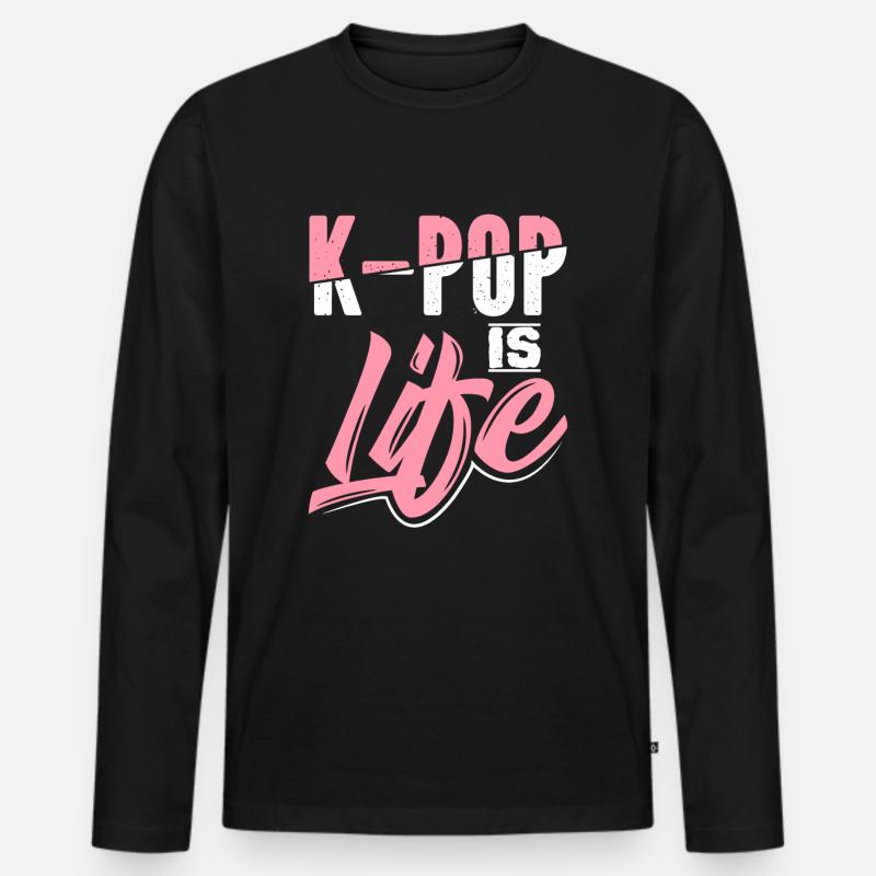 K-Pop - Männer Premium Bio Langarmshirt - Schwarz