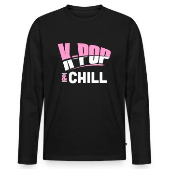 K-Pop - Männer Premium Bio Langarmshirt - Schwarz - Vorne - Nico (187cm)