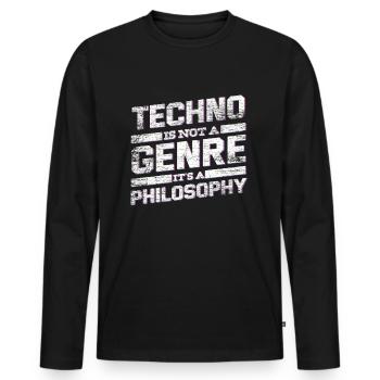 techno music - Men's Premium Organic Long Sleeve Shirt - black - Front - Nico (187cm)