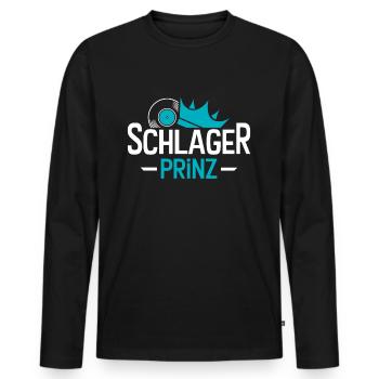 Schlager Prinz - Männer Premium Bio Langarmshirt - Schwarz - Vorne - Nico (187cm)