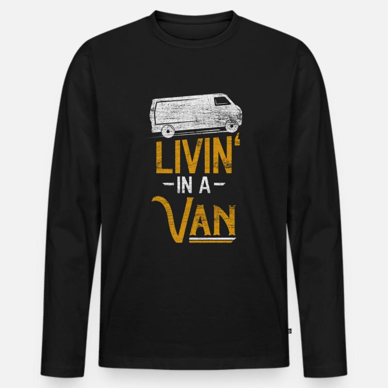 Camper Van - Männer Premium Bio Langarmshirt - Schwarz