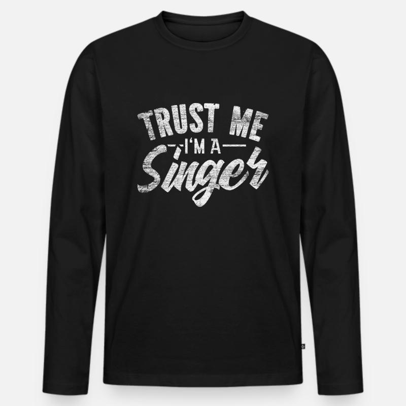 Sänger - Männer Premium Bio Langarmshirt - Schwarz