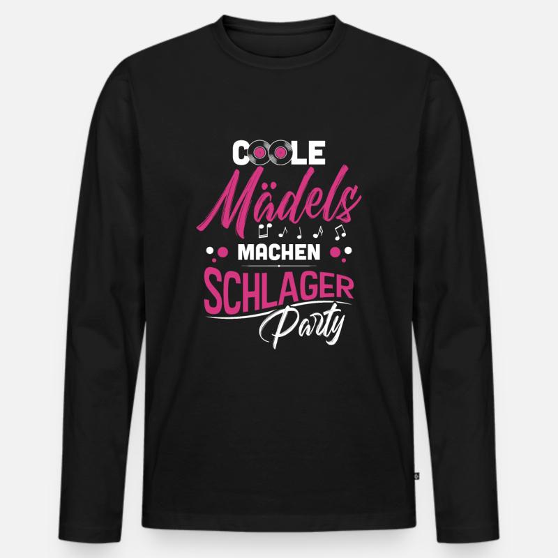 Schlager Mädels - Männer Premium Bio Langarmshirt - Schwarz