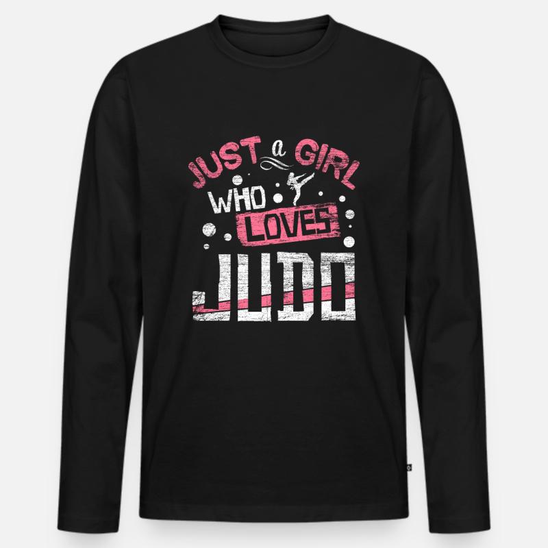 Judo Kämpferin - Männer Premium Bio Langarmshirt - Schwarz