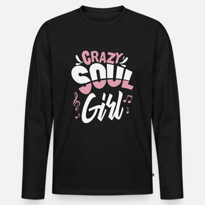 Soul Musik Mädchen - Männer Premium Bio Langarmshirt - Schwarz