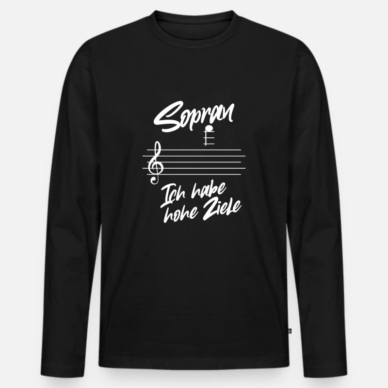 Sopran Singen - Männer Premium Bio Langarmshirt - Schwarz