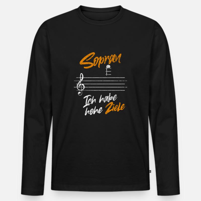 Sopran singen Chor - Männer Premium Bio Langarmshirt - Schwarz