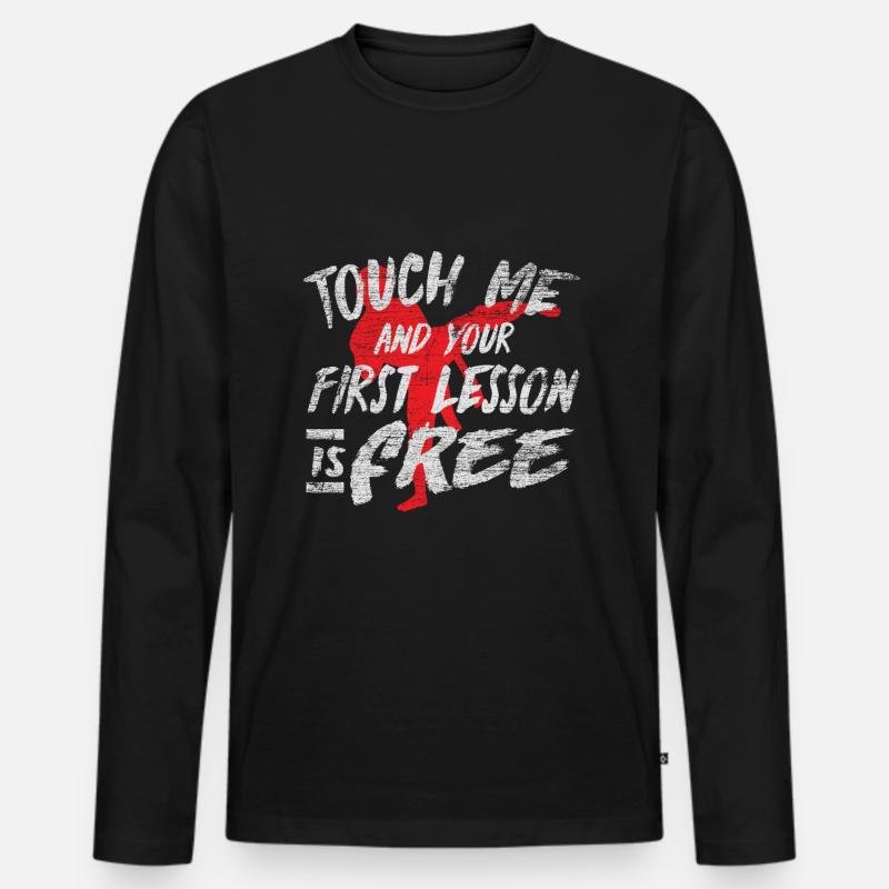 Karate - Männer Premium Bio Langarmshirt - Schwarz