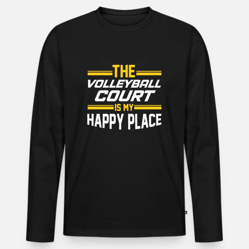 Volleyball - Männer Premium Bio Langarmshirt - Schwarz