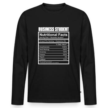 BWL Student - Männer Premium Bio Langarmshirt - Schwarz - Vorne - Nico (187cm)