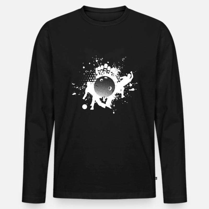 Bowling - Männer Premium Bio Langarmshirt - Schwarz