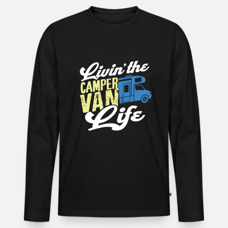 Camper Van - Männer Premium Bio Langarmshirt - Schwarz