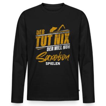 Saxofon - Männer Premium Bio Langarmshirt - Schwarz - Vorne - Nico (187cm)