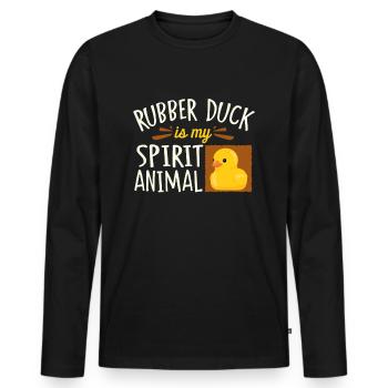 Badeente - Männer Premium Bio Langarmshirt - Schwarz - Vorne - Nico (187cm)