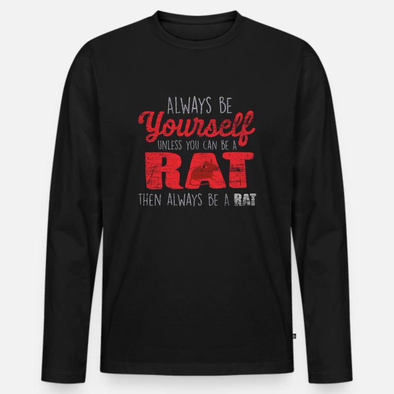 Ratte - Männer Premium Bio Langarmshirt - Schwarz