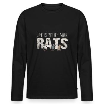 Rate - T-shirt manches longues Premium bio Homme - noir - Devant - Nico (187cm)