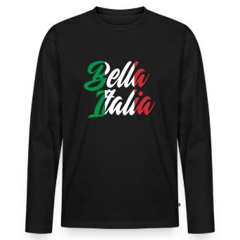 Italy - Men's Premium Organic Long Sleeve Shirt - black - Front - Nico (187cm)