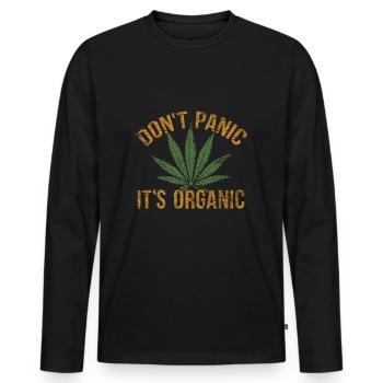 cannabis - Men's Premium Organic Long Sleeve Shirt - black - Front - Nico (187cm)