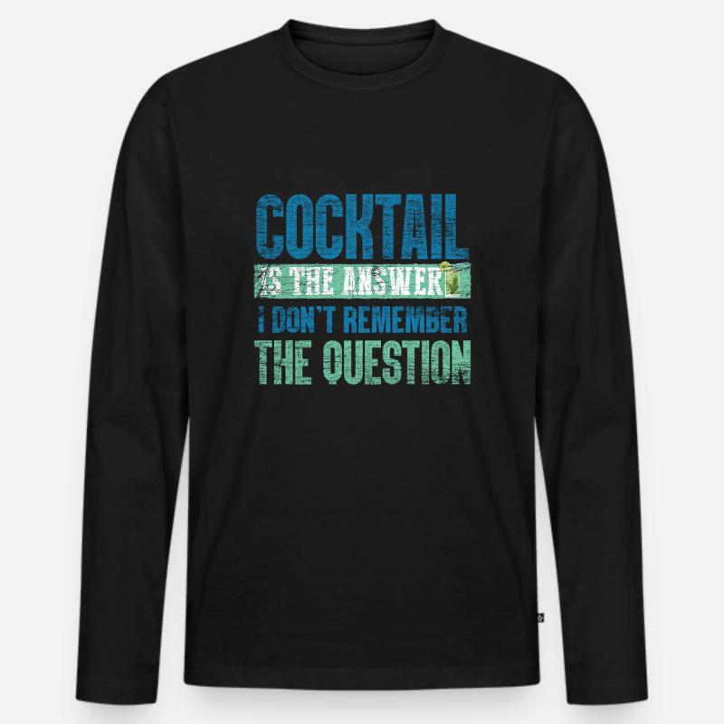 Cocktail Bar - Männer Premium Bio Langarmshirt - Schwarz