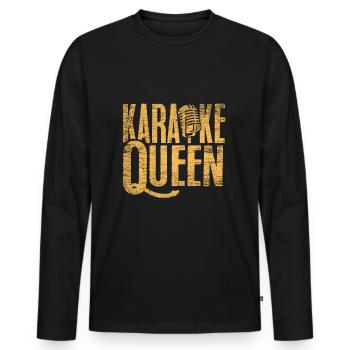 Karaoke - Men's Premium Organic Long Sleeve Shirt - black - Front - Nico (187cm)