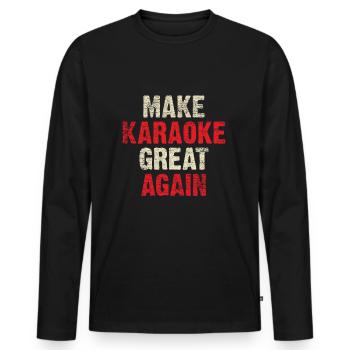 Karaoke - Men's Premium Organic Long Sleeve Shirt - black - Front - Nico (187cm)