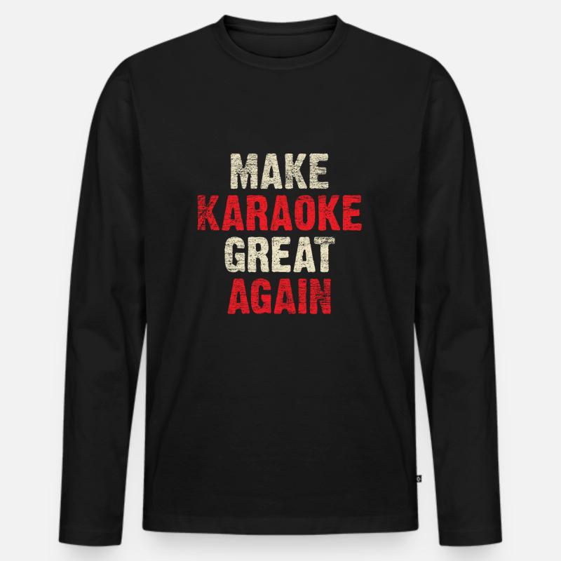 Karaoke - Männer Premium Bio Langarmshirt - Schwarz