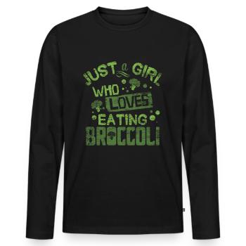 brocoli - T-shirt manches longues Premium bio Homme - noir - Devant - Nico (187cm)