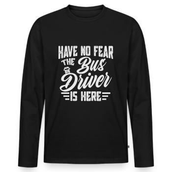 bus driver - Men's Premium Organic Long Sleeve Shirt - black - Front - Nico (187cm)