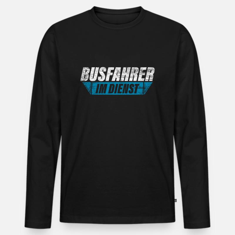 Busfahrer - Männer Premium Bio Langarmshirt - Schwarz