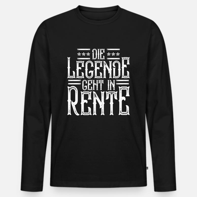 Rente - Männer Premium Bio Langarmshirt - Schwarz