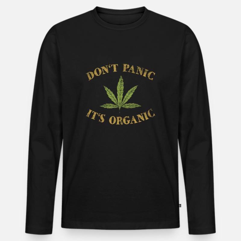 Cannabis - Männer Premium Bio Langarmshirt - Schwarz