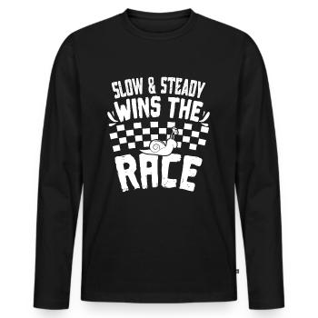 slug - Men's Premium Organic Long Sleeve Shirt - black - Front - Nico (187cm)