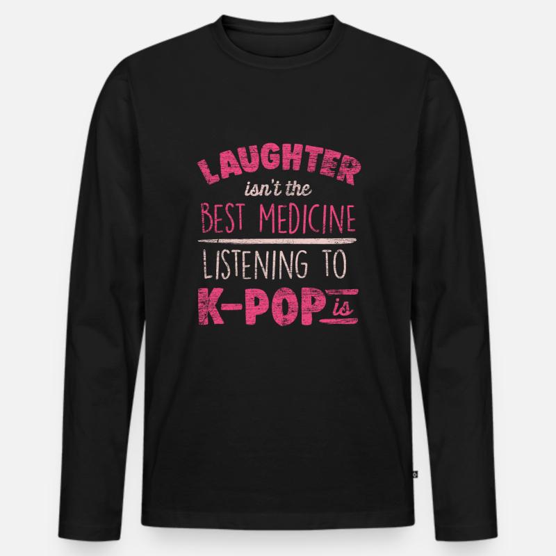 K-Pop - Männer Premium Bio Langarmshirt - Schwarz